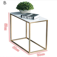 Scandinavian marble simple small apartment living room balcony small coffee table flower stand
